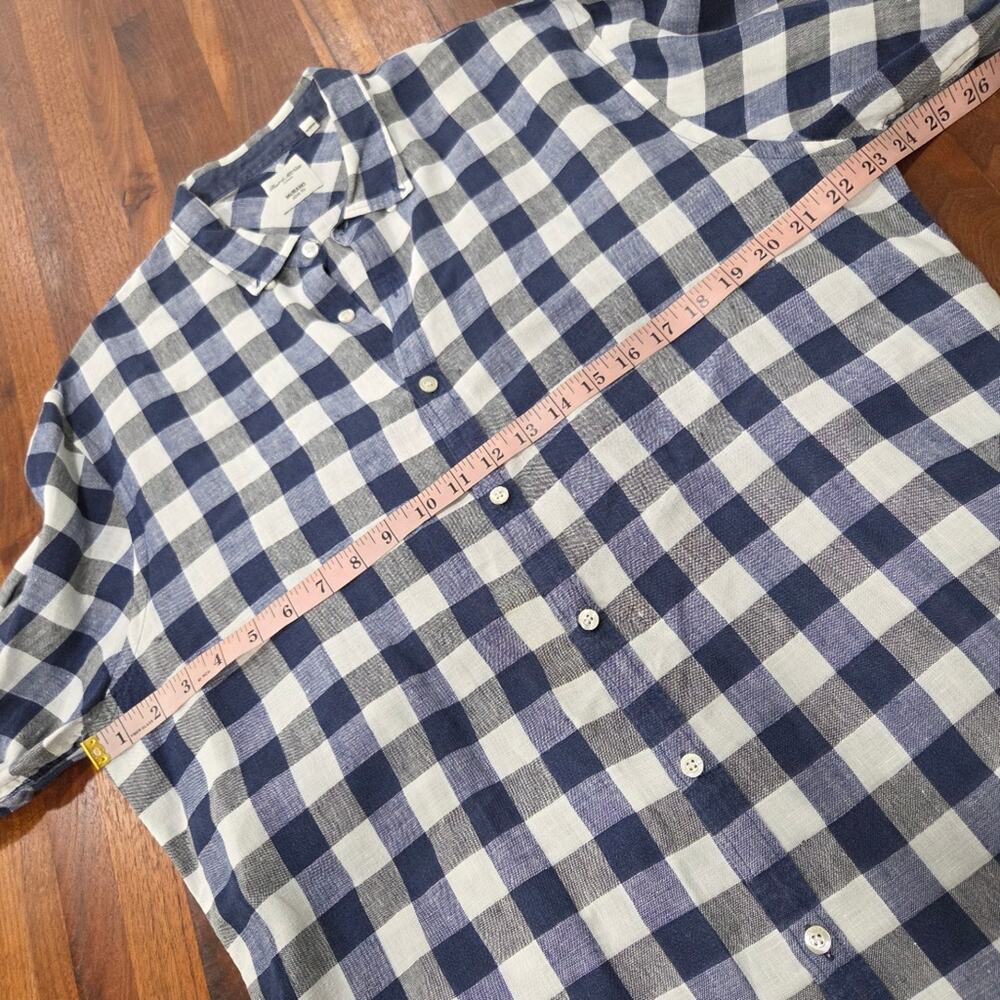 Baird MCnutt Linen Slim Fit Murano Checkered Men's Shirt Size XL - Picture 5 of 7